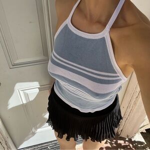 Brandy Melville halter top in baby blue and white